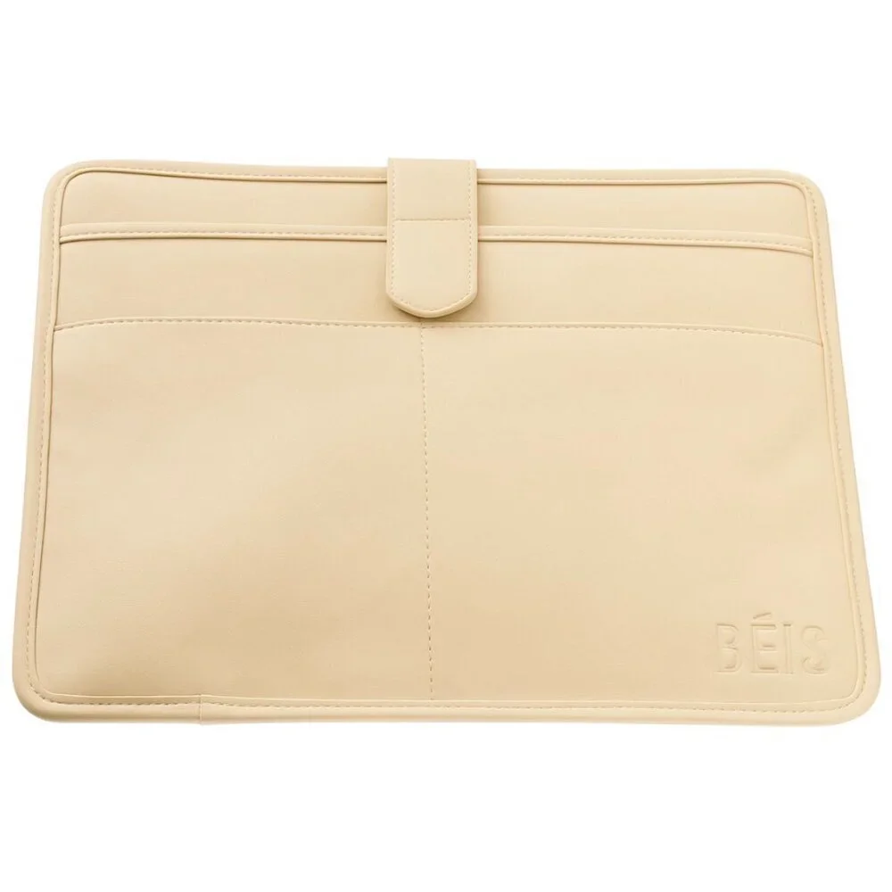 BEIS Faux Leather Beige Laptop Sleeve Case Beige 13”